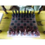 African soapstone chess set