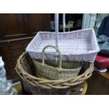 A Laura Ashley wicker basket and 2 others