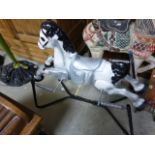 A tin Triang rocking horse; on spring base