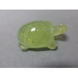 A possibly jade green hardstone model of a tortoise