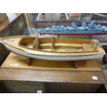 A scratch built built wooden model boat