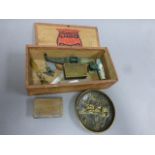 A vintage Invicta Cigarros box together with various collectibles to include matchbox holders etc