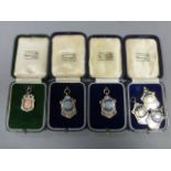 Six vintage GWR Staff Association silver medals in 4 boxes