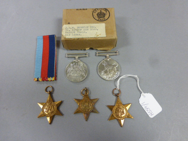 WW2 group of 5 medals to include; Italy & Africa stars plus box of issue