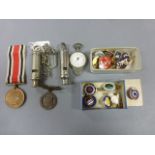 Mixed lot of vintage police items and enamel badges to include; metropolitan whistle, special