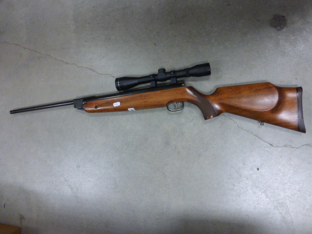 A Hull cartridge HW80 air rifle with telescopic sights