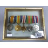 1914 - 1918 Victory Medal; 1914 - 1918 Defence Medal; France and Germany Star; World War II