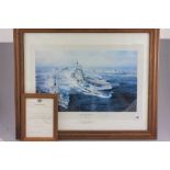 South Atlantic Task Force; a coloured print after Robert Taylor; signed in pencil on the mount by