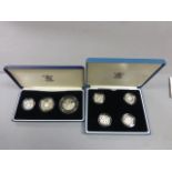 Two cased coin sets to include 1994-97 UK Silver proof one pound collection and 1994 UK Silver proof