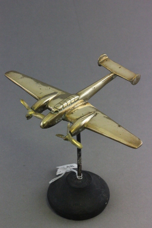 Brass Model of a World War II German Military Messerschmitt ME 110 Aircraft / Plane