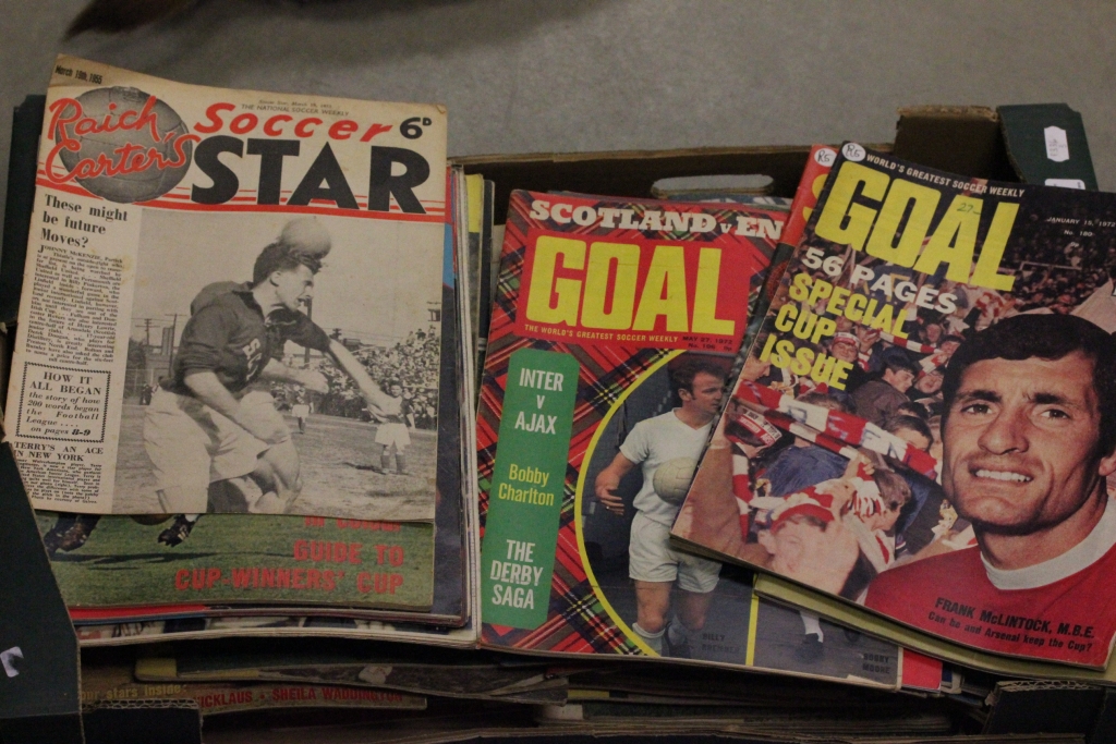 Collection of vintage football and sport magazines including Goal, World Sport (numerous) and