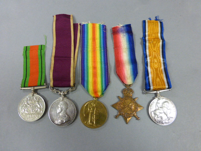 The 1914-1915 Star; British War Medal, 1914-18; Allied Victory Medal; together with a Long Service