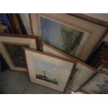 William Russell Flint signed print with blind stamp and a group of maritime prints some signed