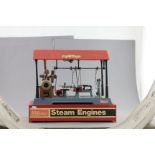 Original shop display Wilesco Werkstatt Steam Engine on trade display base