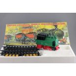 Boxed Lehmann LGB G scale 'Batteries-Lorenbahn' train set with engine, 2 wagons and track