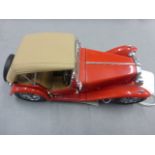 Franklin Mint 1948 MGTC in red with polystyrene box bottom and tag