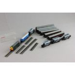 N Gauge model railway - Cased Grafar BR Diesel engine, 10 x items of rolling stock including Trix