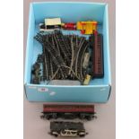 TTR Trix Twin Railway engine plus 2 x coaches and track and a Lone Star scout car and Matchbox CAT