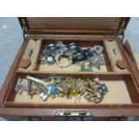 Jewellery box & contents to include silver