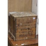Vintage Pine Chicken / Poultry / Egg Crate with Lid impressed ' Sterling Poultry Products Ltd,