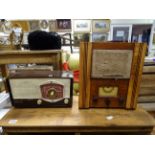 1940's walnut cased wartime civilian receiver, plus a cossor bakelite radio