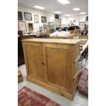 Victorian pine cupboard containing 15 pigeon holes