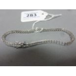 A silver & CZ princess cut line bracelet