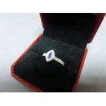 18ct white gold sapphire & diamond ring of approx 50 points