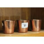 Three Victorian Copper Dariole / Desert Moulds