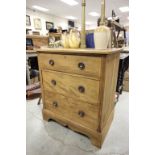 Late 19C Ash chest of three drawers