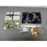 Two boxed of mixed costume jewellery