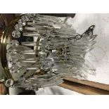 Vintage Three Ring Glass Chandelier