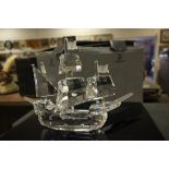 Boxed Swarovski Silver Crystal Santa Maria Ship with stand 118mm 'When We Were Young' 7473-000-003