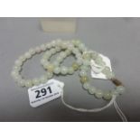 Two Green hardstone Chinese necklaces