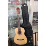 Cased Jose Ferrer el Primo acoustic guitar