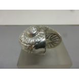 Silver plated vesta case in the form of a snail