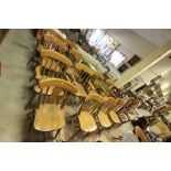 Set of Twelve Beech Farmhouse Kitchen Chairs (including eight carvers)