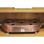 Copper Food Warmer with Brass Handles and Lion Paw Feet