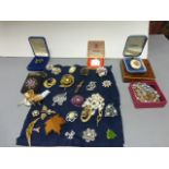 Collection of Costume Jewellery Brooches and some other Costume Jewellery