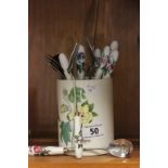 Portmeirion Botanic Garden Set of Six Pastry Forks and Six Teaspoons plus a Cake Slice in a