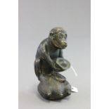 Bronze Model of a Monkey sat on Sweetcorn