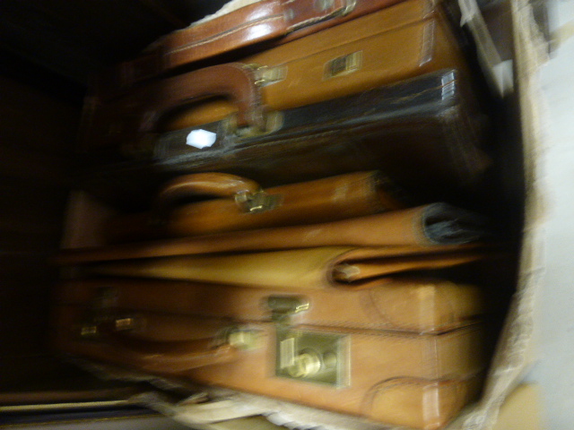 Two Leather Cased Briefcases, Two Leather Attache Wallets plus Three Other Leather Cases