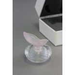Boxed Swarovski Silver Crystal Pink Rose Falcon Perfume Bottle and Stopper