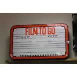 Retro Style Cinema Illuminated Sign ' Film to Go '