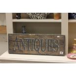 Hand Painted Plank ' Antiques ' Sign