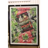 Vintage Psaier & Griffin Poster ' Marihuana Weed with Roots in Hell ' signed Rick Griffin 70/77