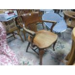 Edwardian Oak Office Tub Chair