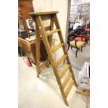Set of vintage pine step ladders
