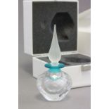 Boxed Swarovski Silver Crystal Green Falcon Perfume Bottle and Stopper