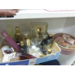 Collection of Glass Perfume & Scent Bottles plus various Vintage Face Creams, Beauty Powder, etc